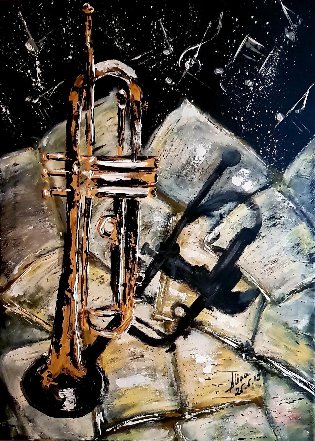 ArteDiAlina.com painting: ain't so easy to play